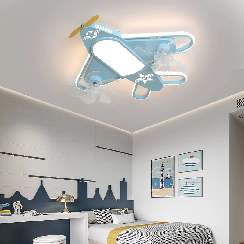 Imagem -03 - Modern Led Ceiling Fans For Childrens Room Iluminação Interior Iluminação Lustres Dimmable Lights Remote Decor Study Dining Living Bedroom