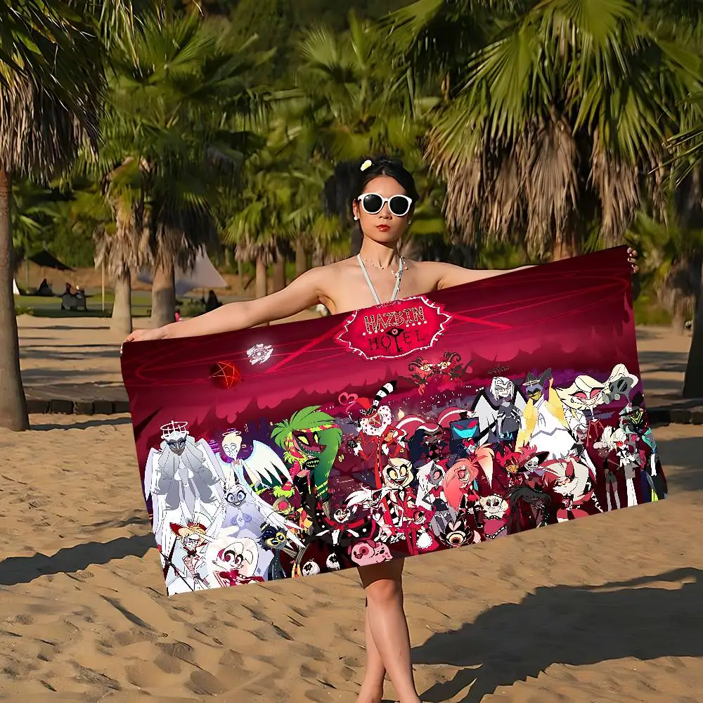 HazbinS H-Hotels Anime Big Microfiber Beach Towels Quick Dry Towel Sand Beach Towels Pool Towel for Travel Swim Pool Yoga