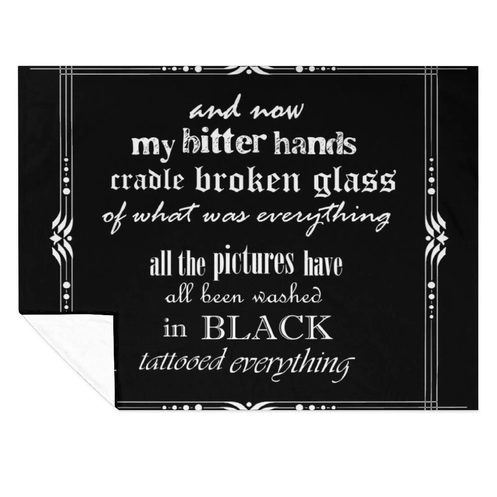 

Black lyrics Throw Blanket for babies Luxury Thicken Vintage Sofa Quilt Blankets