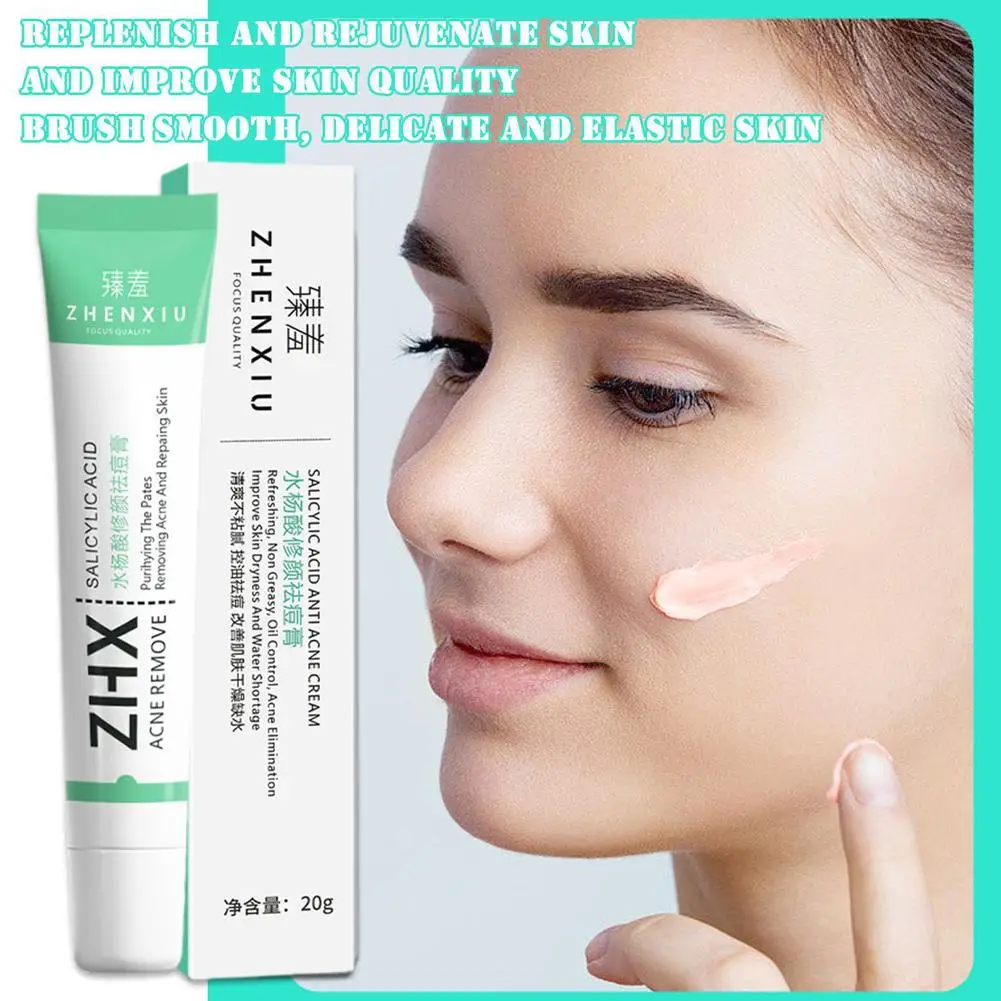 20g Salicylic Acid Acne Removal Cream Acne Treatment Moisturizing Oil Control Shrink Pore Repair Redness Pimple Scar Skin Care