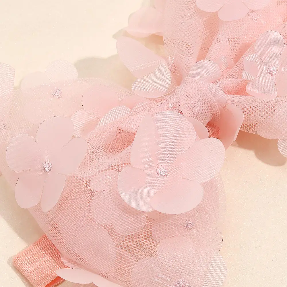 2Pcs Bow Headband Cute Handmade Gauze Flower Hair Bands for Baby Toddler Elastic Headband Hair Accessories Headwear