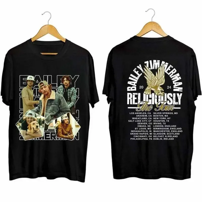 Bailey Zimmerman Religiously World Tour 2024 T Shirt Fan