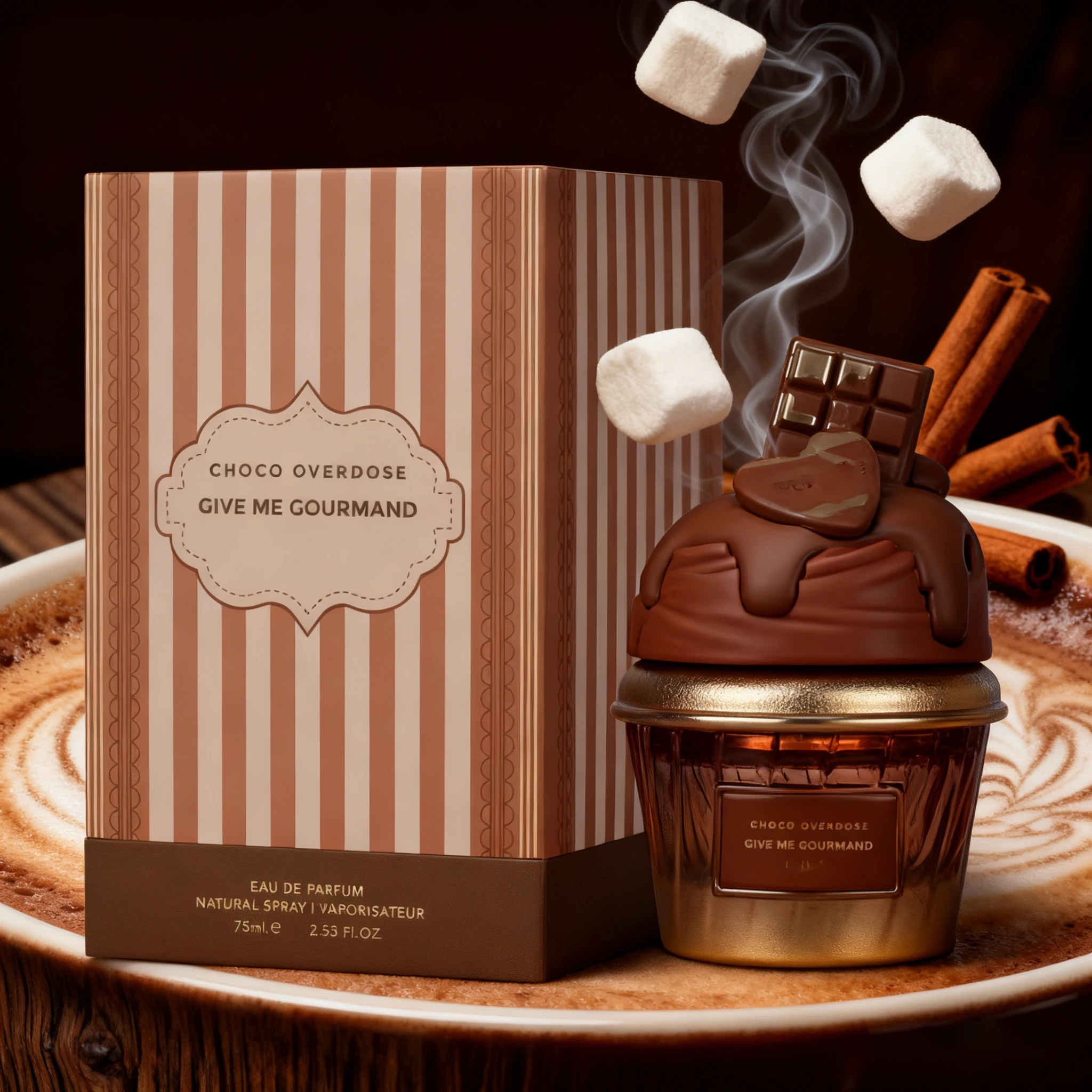 Chocolate perfume, gourmet series, dark chocolate fudge and caramel essence, 75ml spray, sweet and sweet