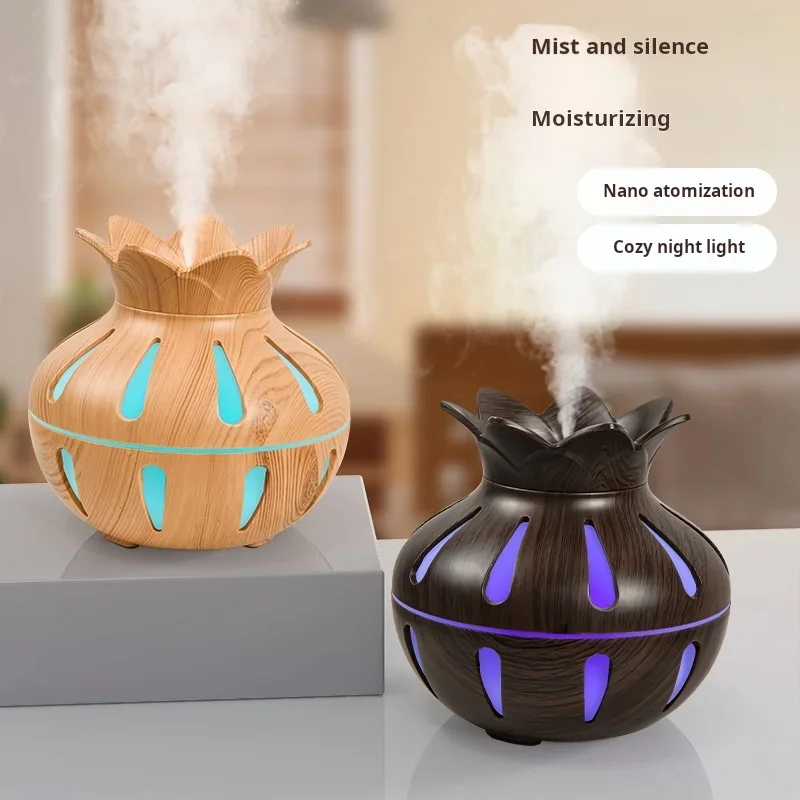

Lotus hollow humidifier, colorful night light aromatherapy machine, atomizer, USB home desktop humidifier, water replenishing de