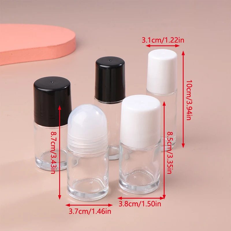 에센셜 오일 향수용 빈 유리 롤 온 병, 플라스틱 롤러 병, 누출 방지 화장품 용기, 30 ml, 50ml