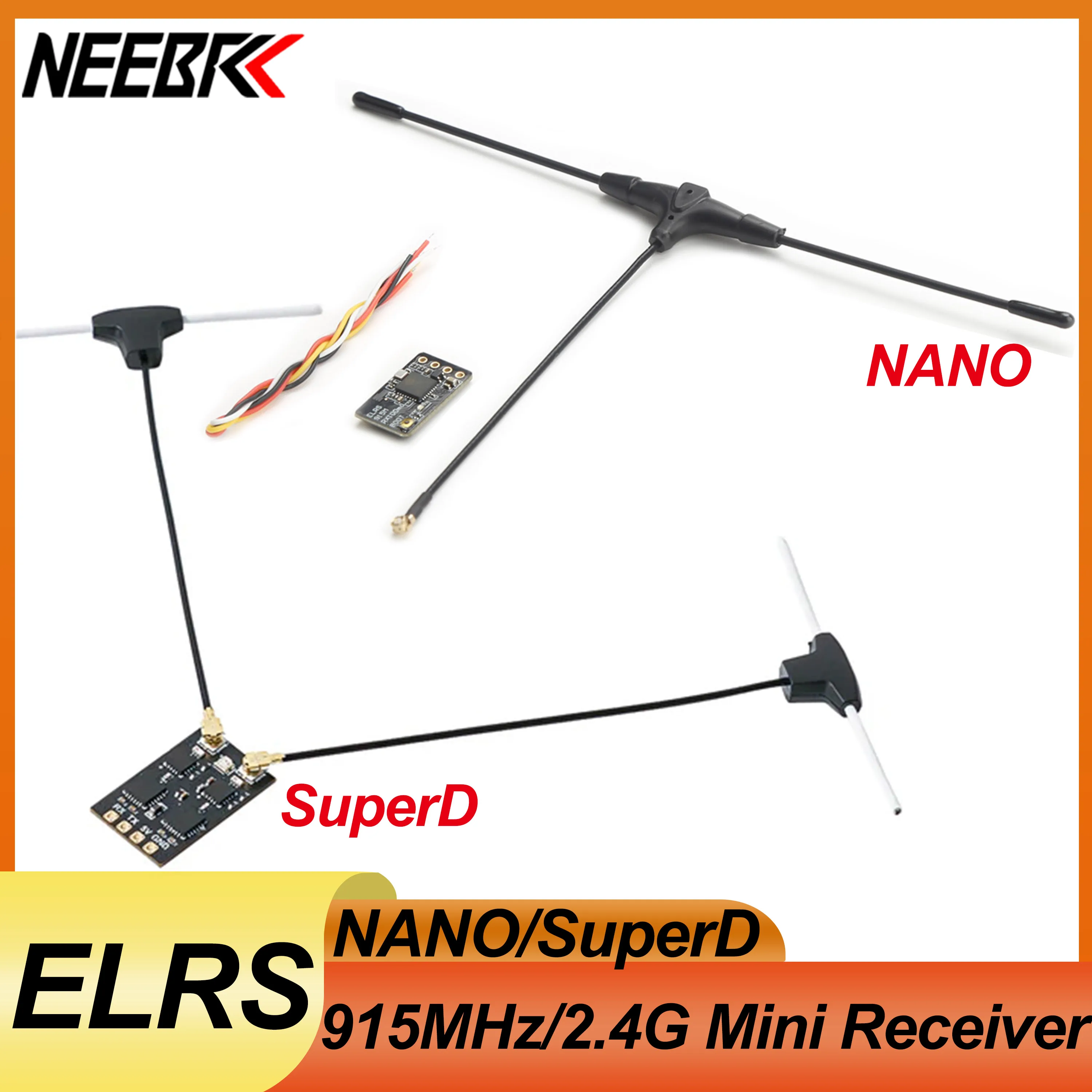 

NEEBRC ELRS NANO SuperD 2.4G 915MHz ExpressLRS Mini Receiver RX for RC Transmitter TX FPV Freestyle Long Range Drone Model Parts