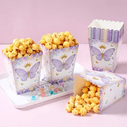 Butterfly Theme Party Popcorn Boxes Candy Box Butterfly Party Decoration Wedding Baby Shower Kids Girls Birthday Party Supplies