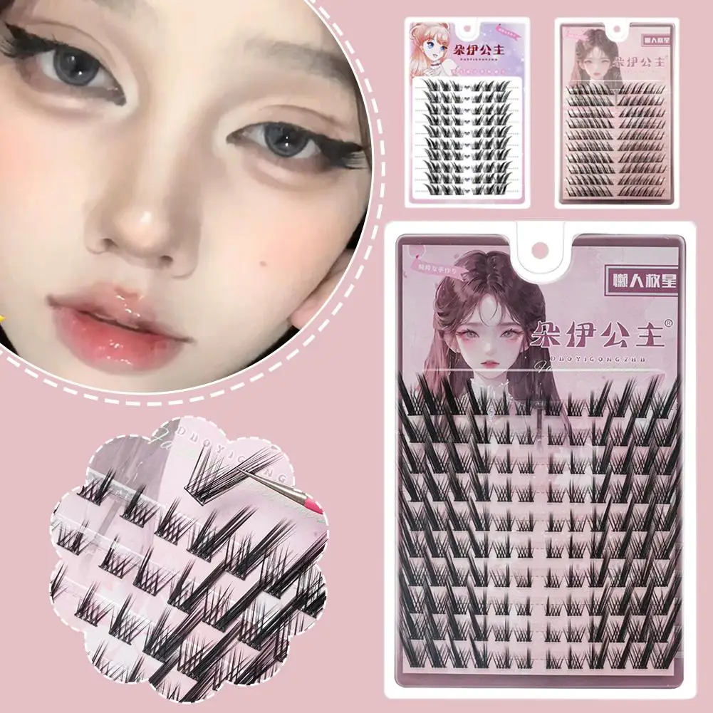 フォックスアイ効果ふわふわつけまつげ再利用可能な DIY 個別目を大きくするメイクアップまつげエクステンションクラスター分割まつげ K7Q9