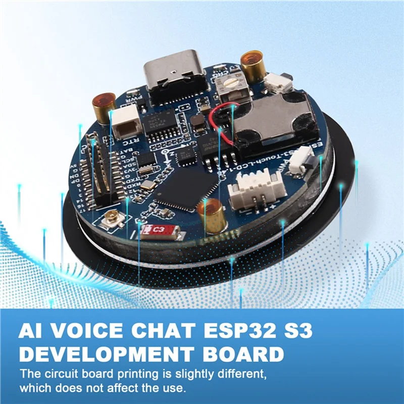 لوحة تطوير LCD مستديرة من Xiaozhi Deepseek AI Chat مقاس 1.46 بوصة ESP32 S3، ميزات صوت SD/MP3، LVGL، منفذ البطارية - الإصدار B