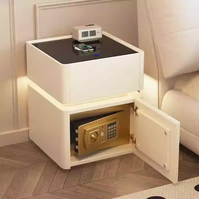 Household smart bedside table, safe, integrated multi-function wireless charging , bedroom , storage cabinet