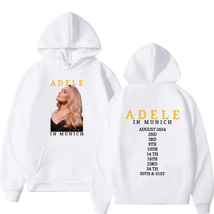 Adele Munich Tour 2024 New Album Hoodie Man Women Aesthetic Fashion Pullover Sweatshirt Casual Retro Oversized Hooded Streetwear