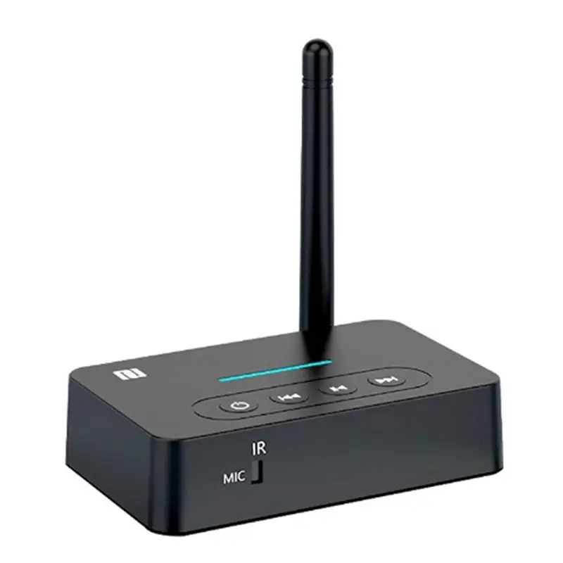 

2026 Новый аудиоадаптер Bluetooth 5.1 с пультом дистанционного управления NFC AUX 3,5 мм с микрофоном — беспроводной музыкальный передатчик и приемник для телевизора