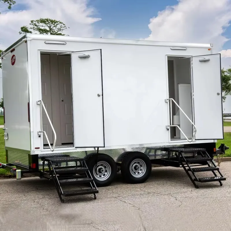 Luxury portable toilet sliding door outdoor shower room bathroom portable shower toilet trailer