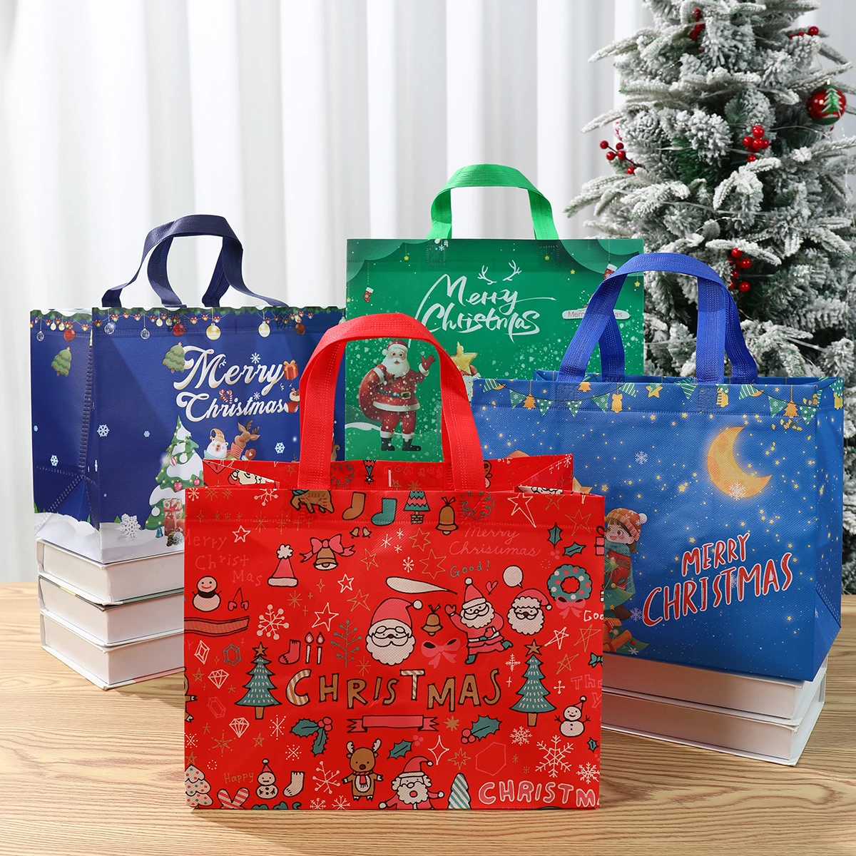 

Christmas Gift Bags Merry Christmas Decoration for Home 2024 Xmas Non-woven Gift Bags Ornament Navidad Natal New Year Gift 2025