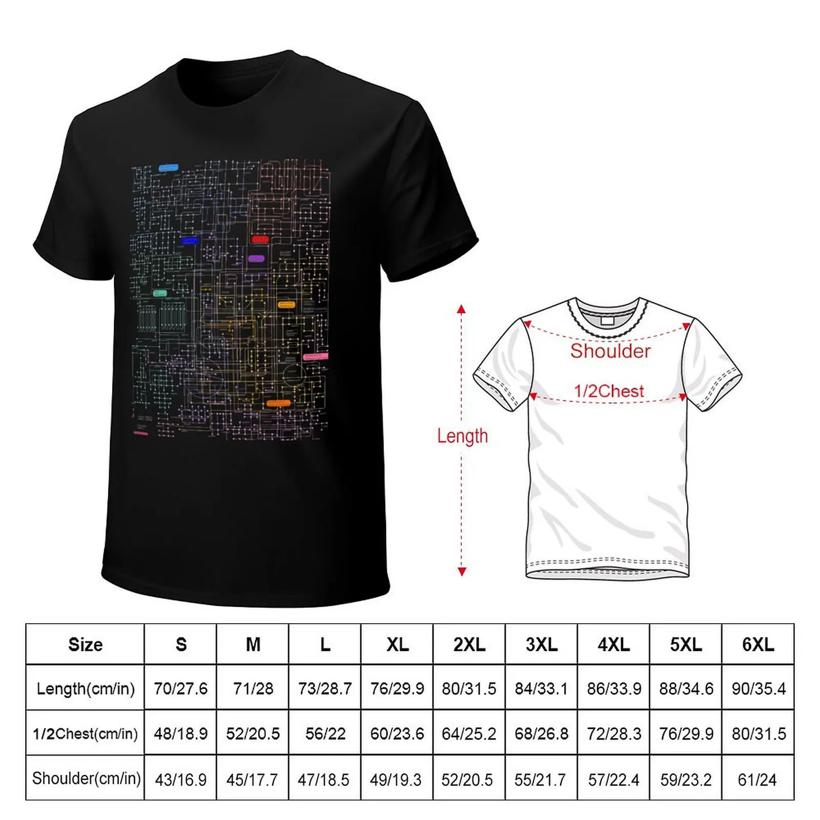 Metabolic Pathways T-Shirt Large Size Loose Casual Tee