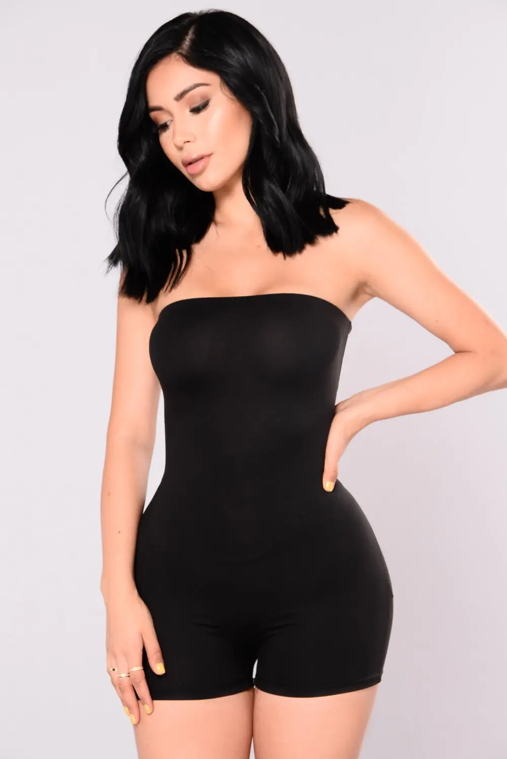 

Women s Summer Bodysuit Strapless Off Shoulder Bodycon Short Pants Jumpsuit Tube Romper