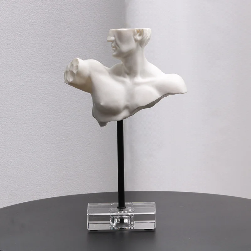 Nordic light luxury bust sculpture ornament model house living room window man statue entrance decorative artwork