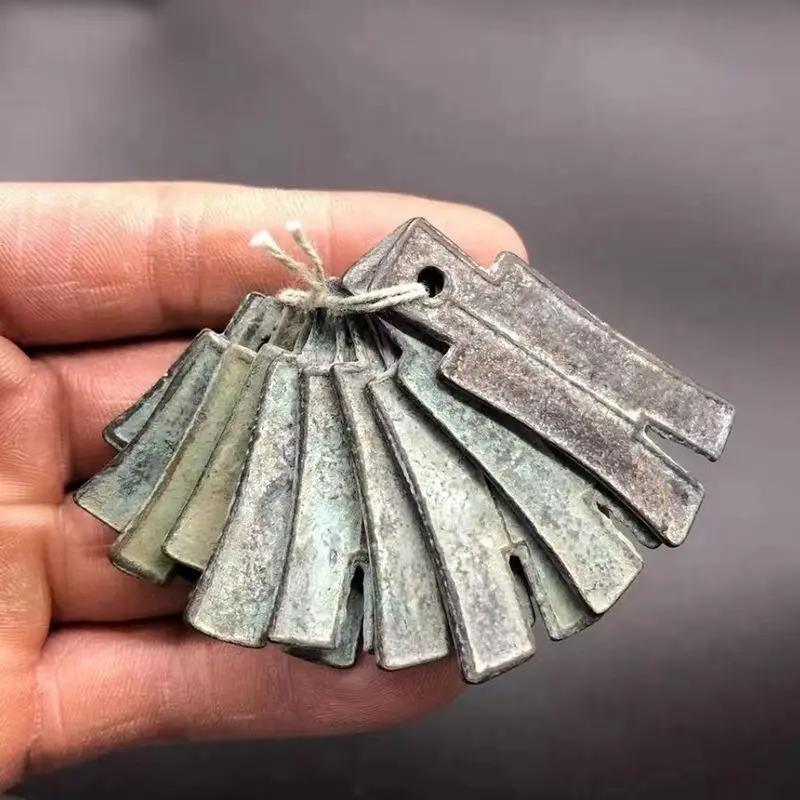 Antique knife ancient  spring and autumn warring states bronze warehouse coins,cloth ten pieces, a set