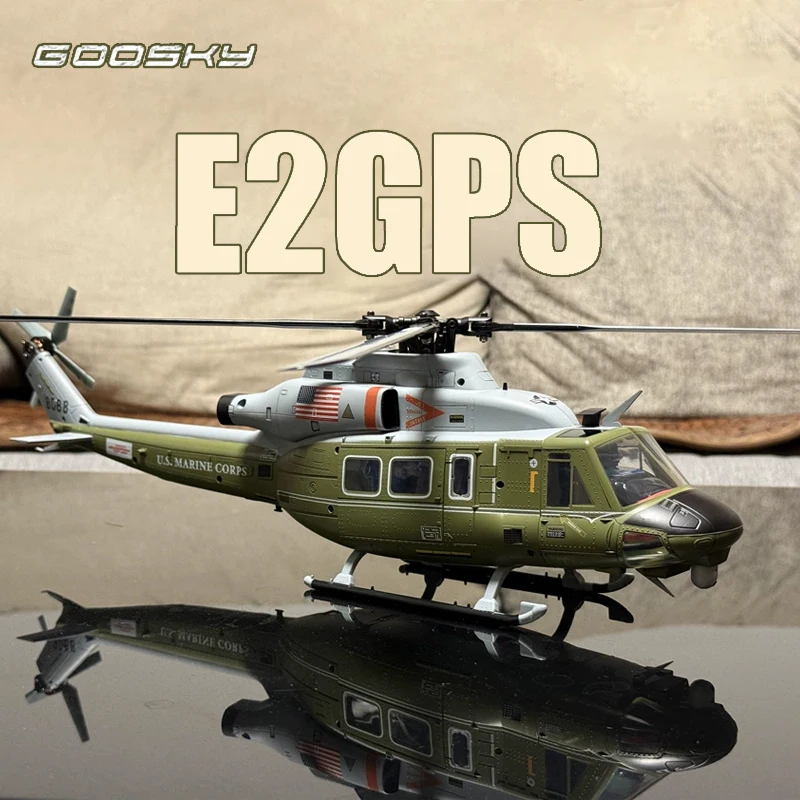 【2026 New Arrival】GOOSKY E2 GPS UH-1Y Army 1 RC Scale Helicopter 1:35 Scale With Dual Brushless Motor Smart GPS
