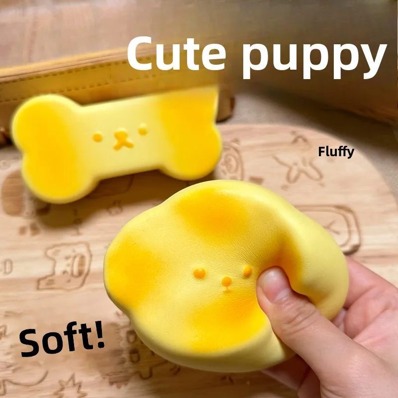 Slow Rising Squishy Toy, Puppy Bone Bread Realistic Food, Ultra Soft Wet Slime Finger-Sucking Squeeze Stress Relief Fidget Toy