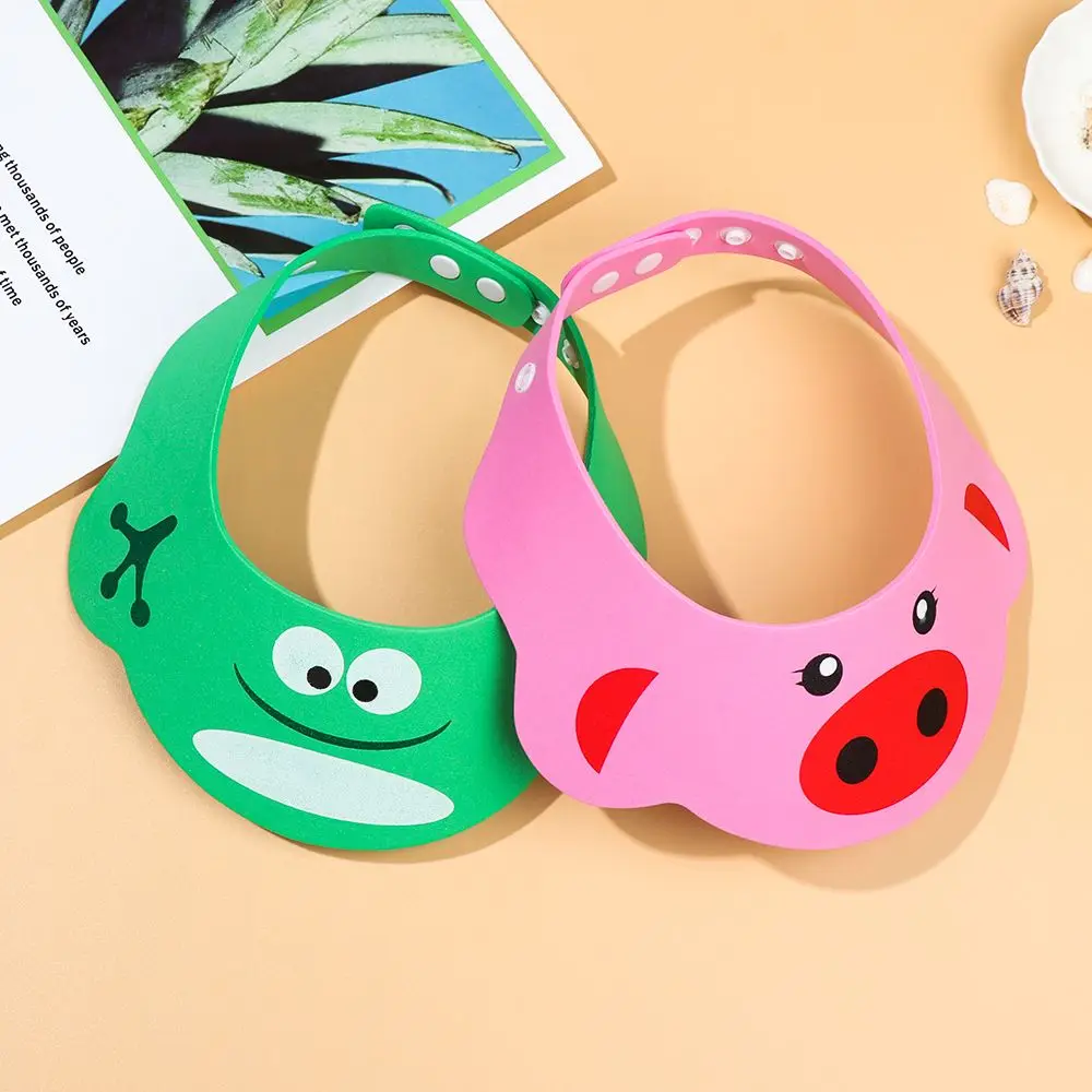 Adjustable Baby Shower Hat Cartoon Toddler Kids Shampoo Cap Bathing Wash Hair Shield Waterproof Bath Visor Eye Protection