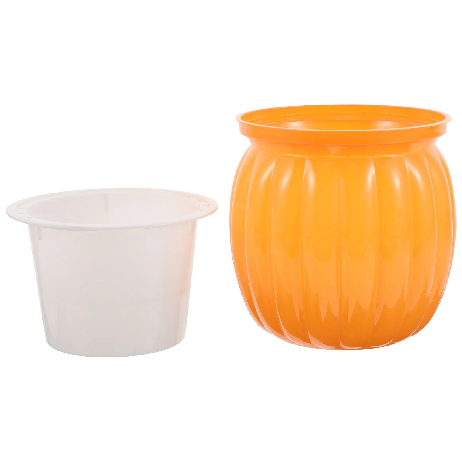 Pumpkin Planter Pot Plastic Self Watering Flower Planter Minimalist Small Succulent Pot for Home Desktop Air Purifying