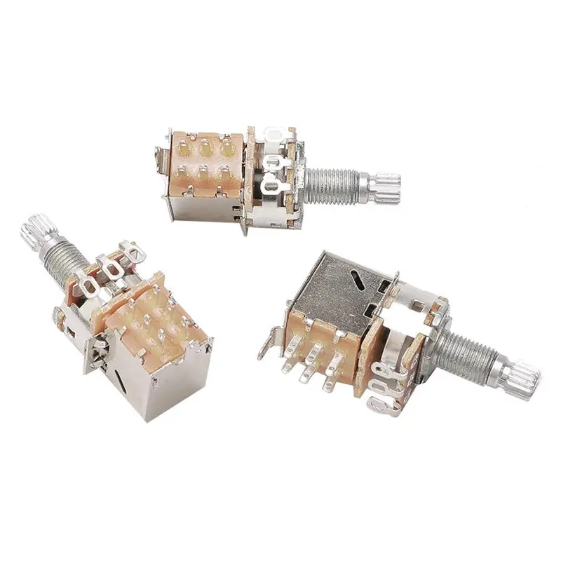 A89E-9Pcs A500K Potentiometer Push Pull Switch Guitar Control Pot Electric Guitar Tone Volume Parts Gold