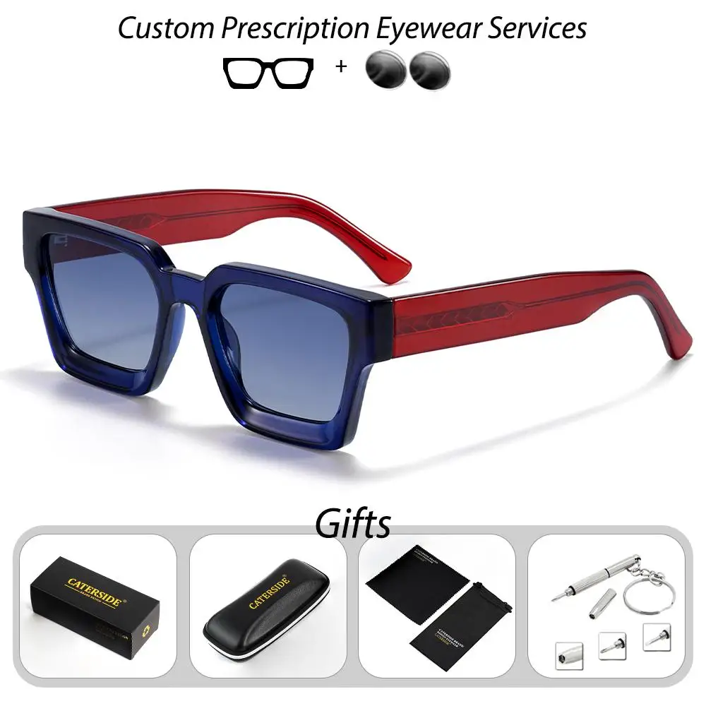 CATERSIDE Vintage Herren-Korrektionsbrille, verdickte quadratische optische Sonnenbrille für Damen, modische Brille für Outdoor-Fahrten – Detail 21