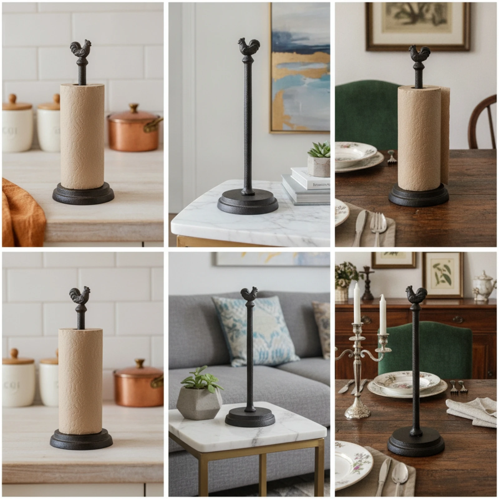 Paper Towel Holder with Weighted Base Freestanding Paper Towel Holder Upright Compact for Kitchen, Dining Table