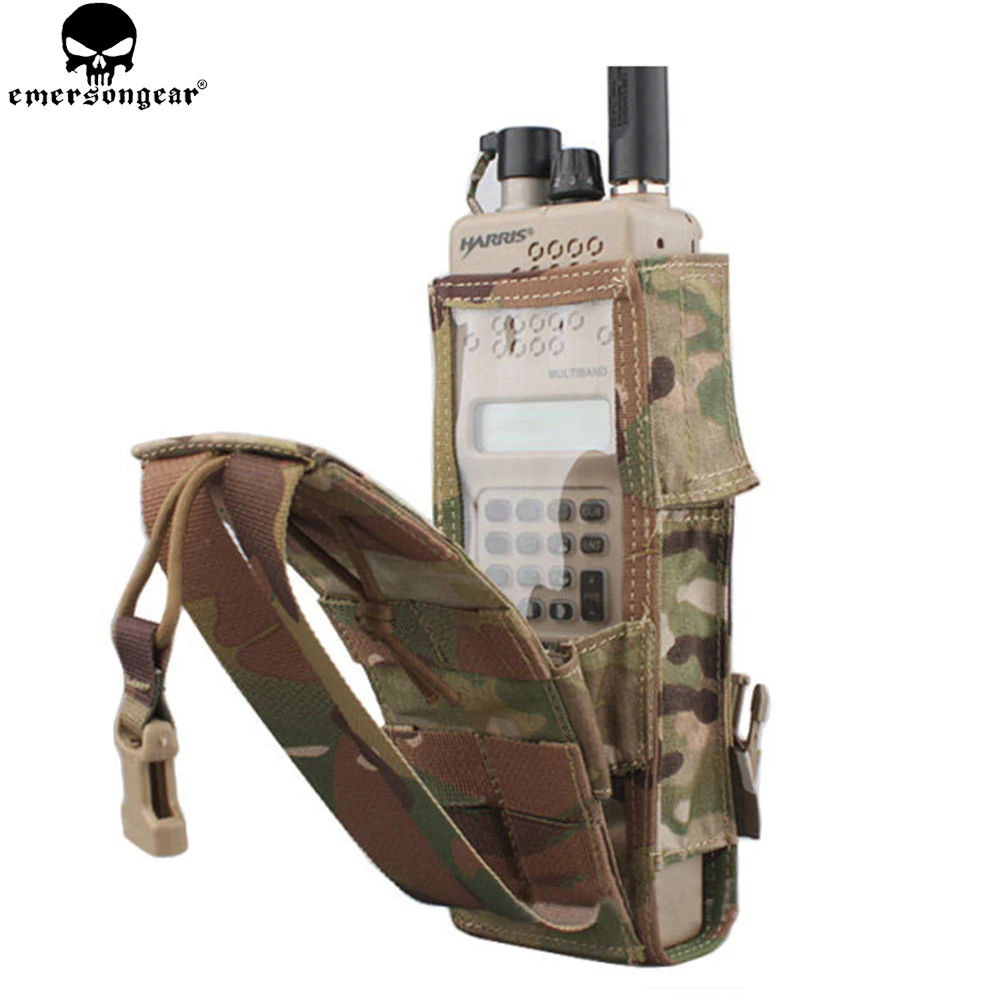 EMERSONGEAR Tactical PRC 148/152 Radio Pouch Hunting Paintball Airsoft Combat Gear Molle Radio Holder Multi-camo  Black EM8350
