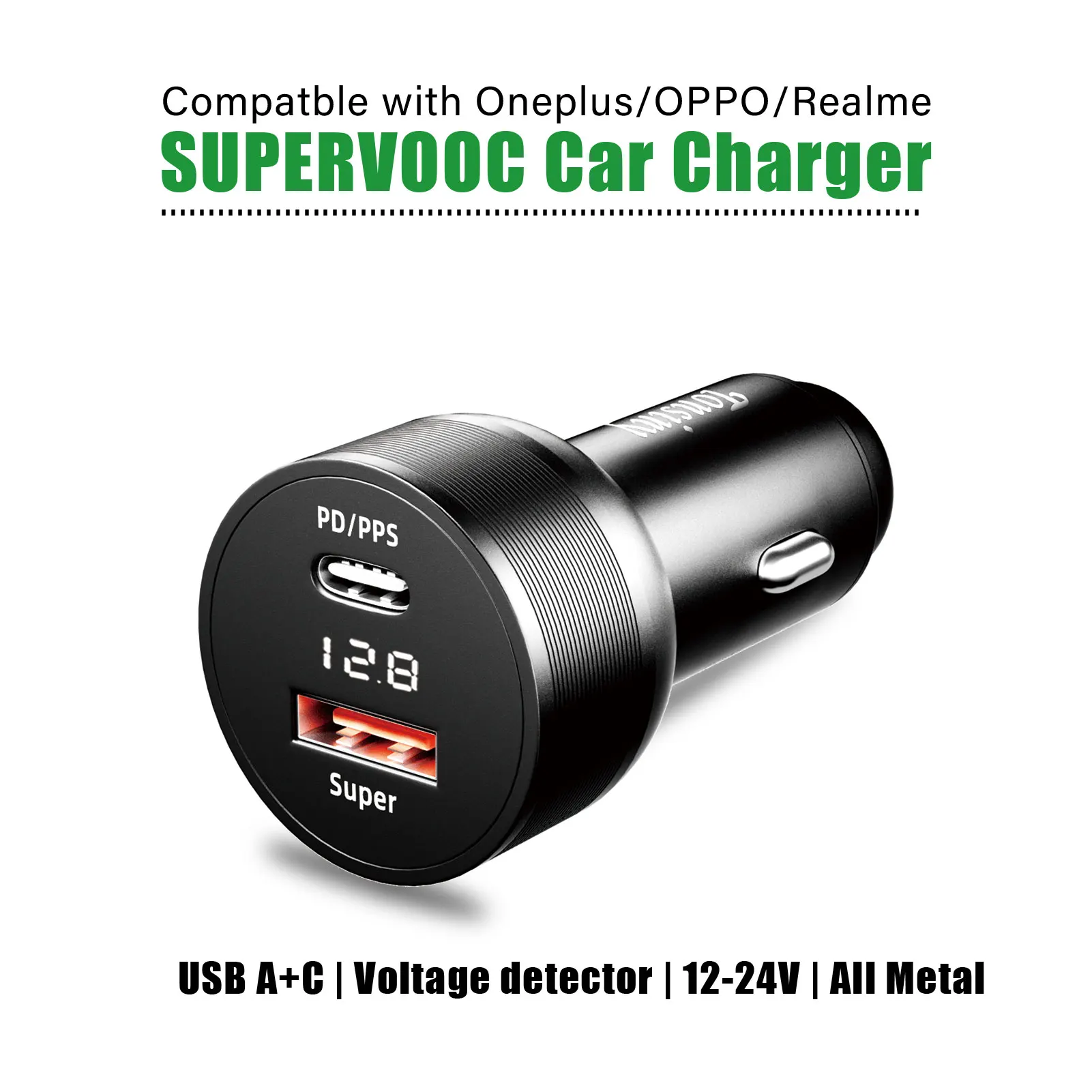 For Oneplus car charger 80W,SuperVooc car charger for OPPO,for realme car adapter superdart,for oneplus 12 10T auto charger warp