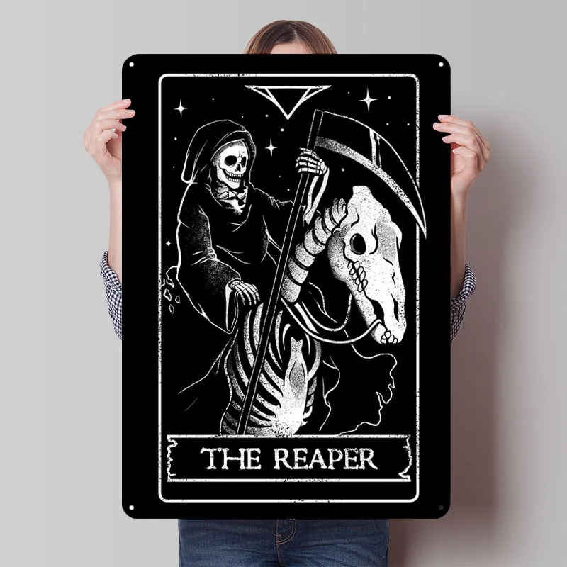 

The Reaper Metal Poster Wall Art Decor Decorative Home Objects Custom Vintage Metal Tin Signs for Home Room Decoration Interior