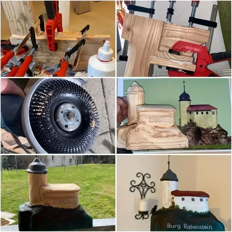Mola angolare per legno rotonda da 4 pollici Disco abrasivo Smerigliatrice angolare Rivestimento in metallo duro 22mm Foro Modellatura Levigatura Intaglio Utensile rotante