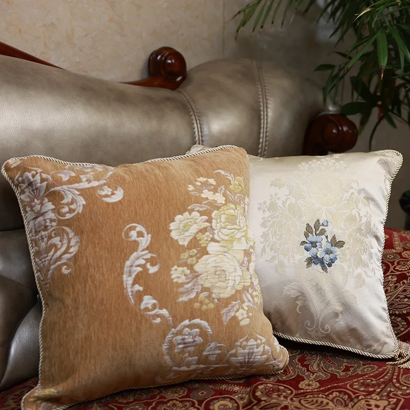 

Retro light luxury European pillow cover sofa bedside office by pillowcase modern home high-end decoration