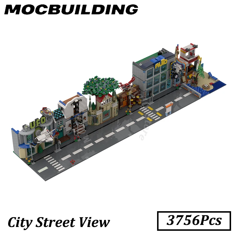 City Street View Model Display Moc Building Block Model Set DIY  Brick Toy Gift Birthday Present Christmas