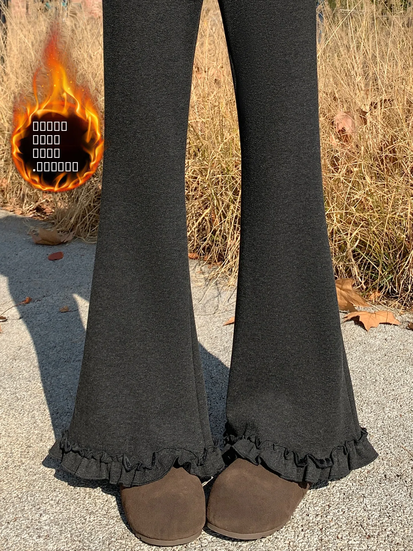 

Брюки женские зимние повседневные с высокой талией, на подкладке, с микро-клешем, широкими штанинами, длиной в пол