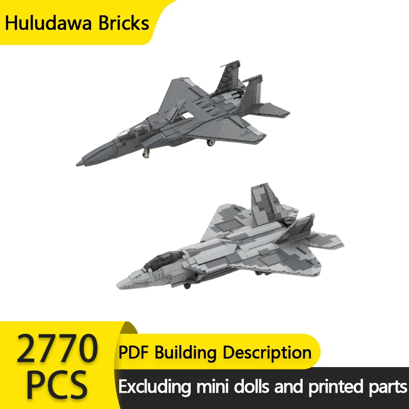 

Military Aircraft Model MOC Building Brick F-22 F-15 Raptor Eagle Fighter Jet Technology Gift Holiday Assemble Children Toy Suit