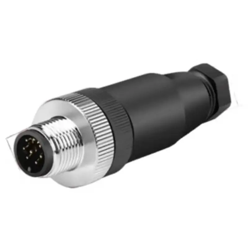M12 Sensor connector waterproof straight angle male female screw threaded plug coupling  8 Pin
