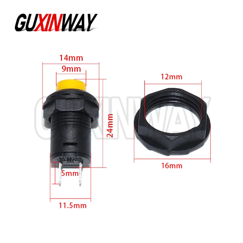 6PCS DS428 DS-428 12mm Self-Lock /Momentary Pushbutton Switches OFF- ON Push Button Switch 3A /125VAC 1.5A/250VAC