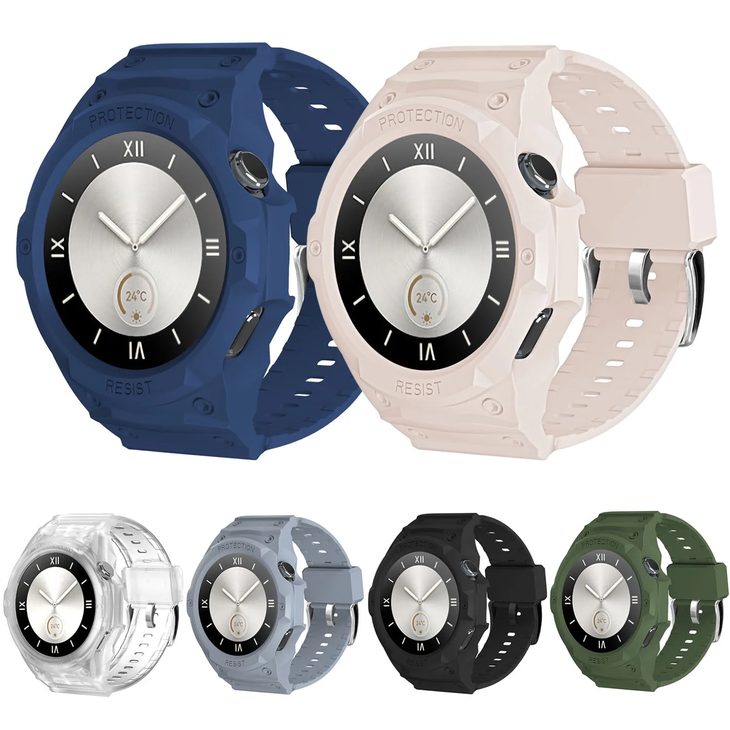 

Встроенный ремешок для часов из ТПУ, защитный чехол для часов Huawei GT5 GT4, 46 мм, силиконовый ремешок, браслет, противоударный чехол