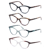 MODFANS Lady Cat Eye Reading Glasses Women Spring Hinge Lightweight Presbyopic Readers Eyeglasses with Diopter +0.5 to +4.0