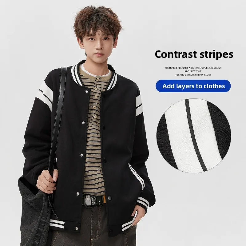 

Latest Spring Autumn Mens Street Hip Hop Retro Baseball Uniform Couple Casual Soft Fashion Versatile Handsome Jackets Loose Tops