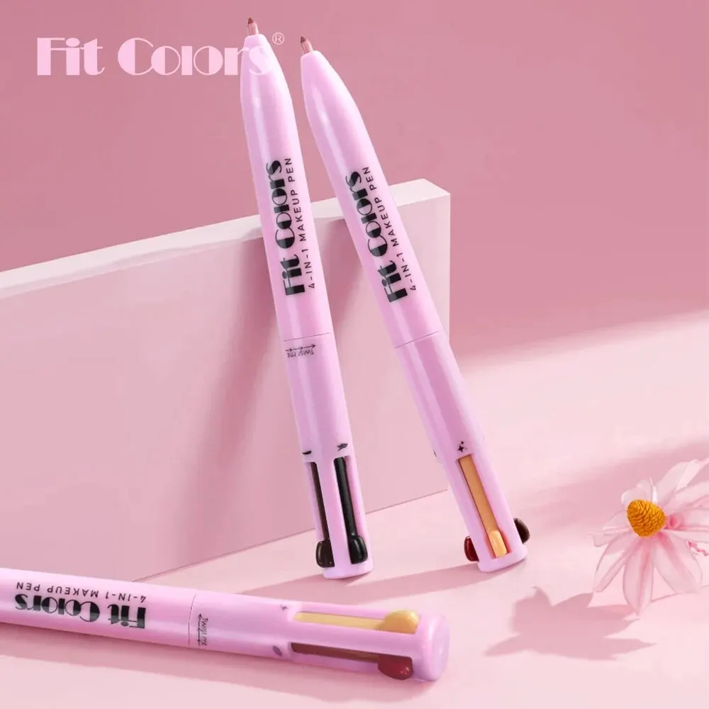 Four-in-One Multifunctional Makeup Pen Eyeliner Lip Liner Eyebrow Pencil Highlighter Eyeshadow Pen 4in1