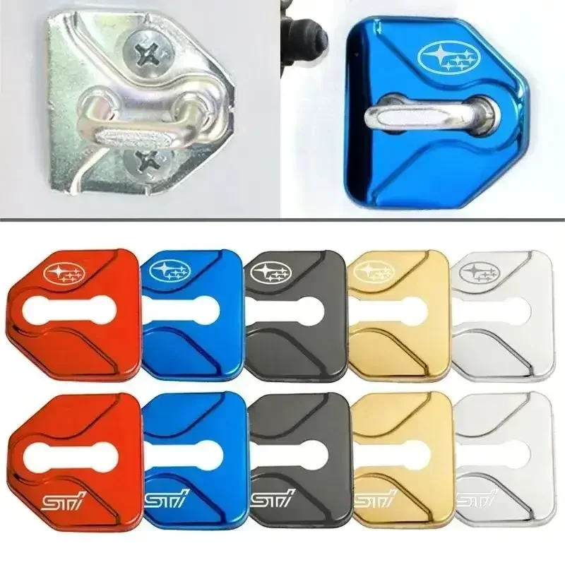 4PCS Car Door Lock Case Cover Buckle Protective Cover Emblem Styling for Subaru XV Outback Legacy Forester Impreza Accessories