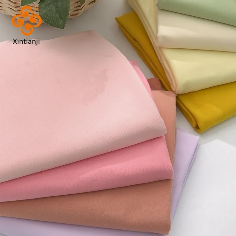 100x175cm Summer Soft Combed Cotton Fabric Solid Color Knit Stretch Material for Kids Cloth Bottom Short Sleeve Dress DIY Sewing