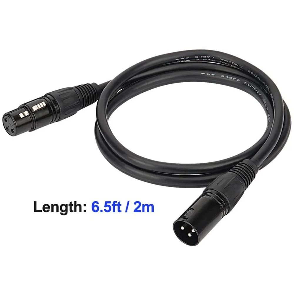 6.5Ft / 2M DMX Cable, 8PCS 3 Pin DMX Cables DMX Wires, DMX512 XLR Male To Female Stage Light Signal Cable