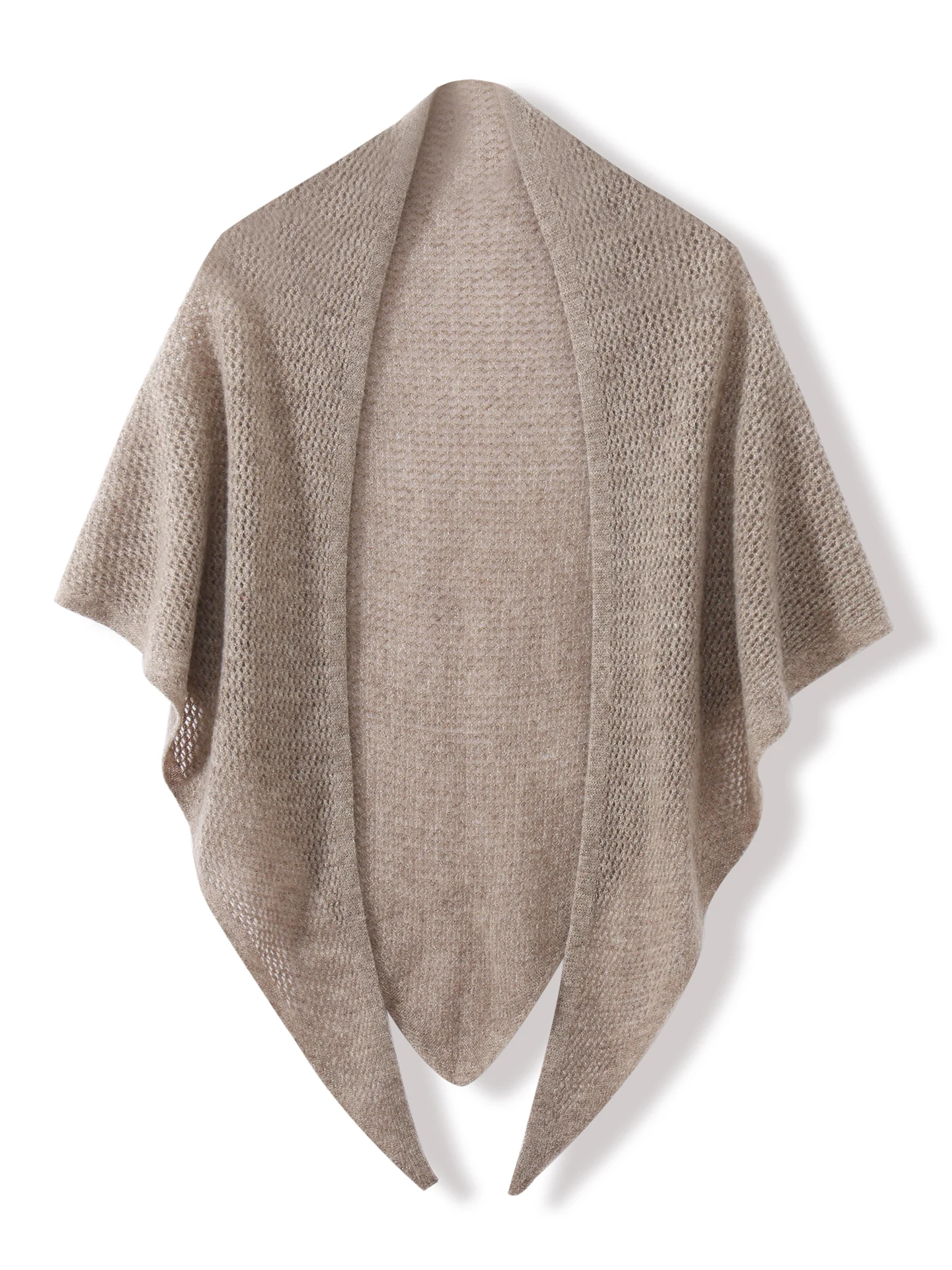 

Solid Color 100% Merino Wool Shawl For Ladies Versatile Knitted Outerwear Autumn Winter Cashmere Stylish Outerwear