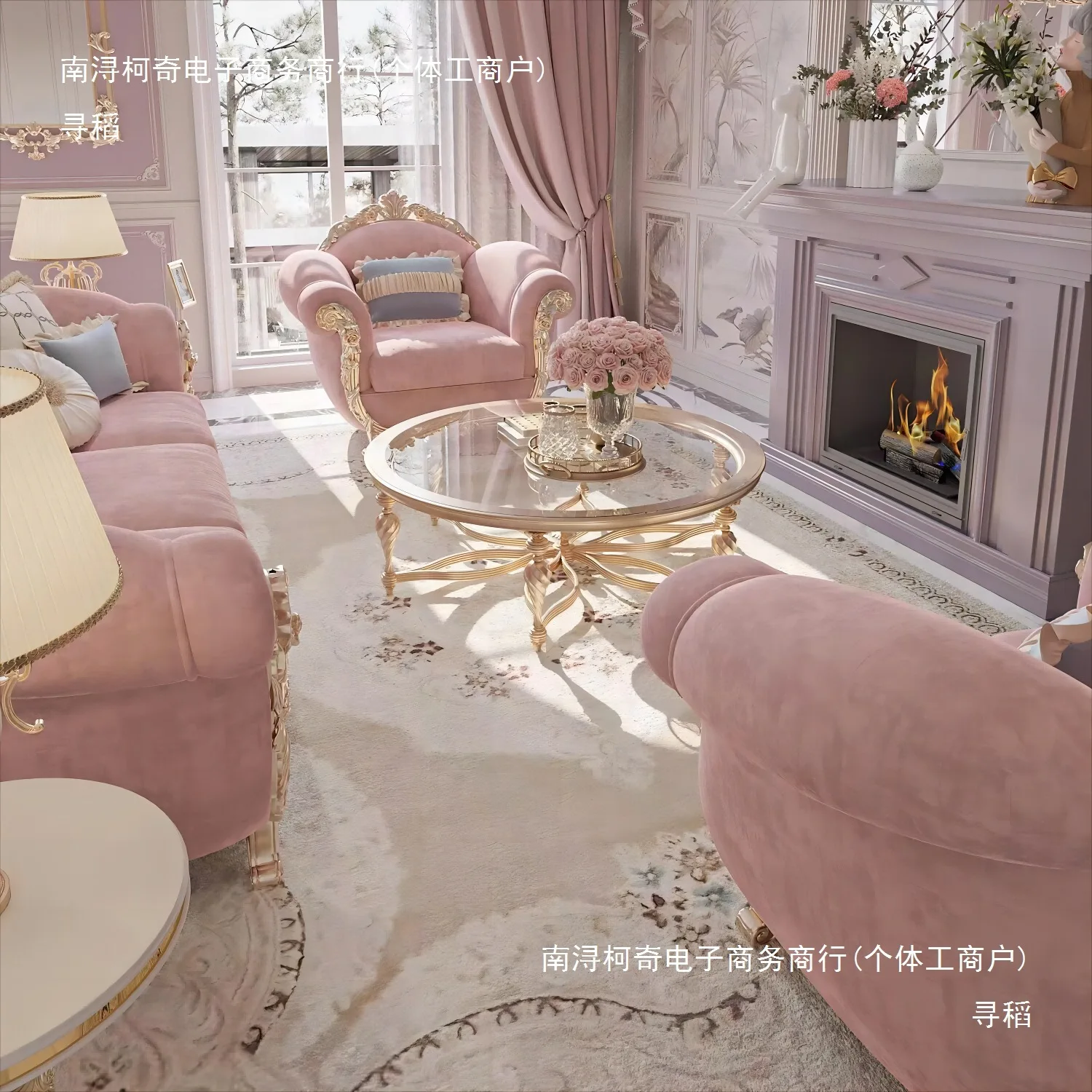 Sofa für drei Personen aus geschnitztem Stoff