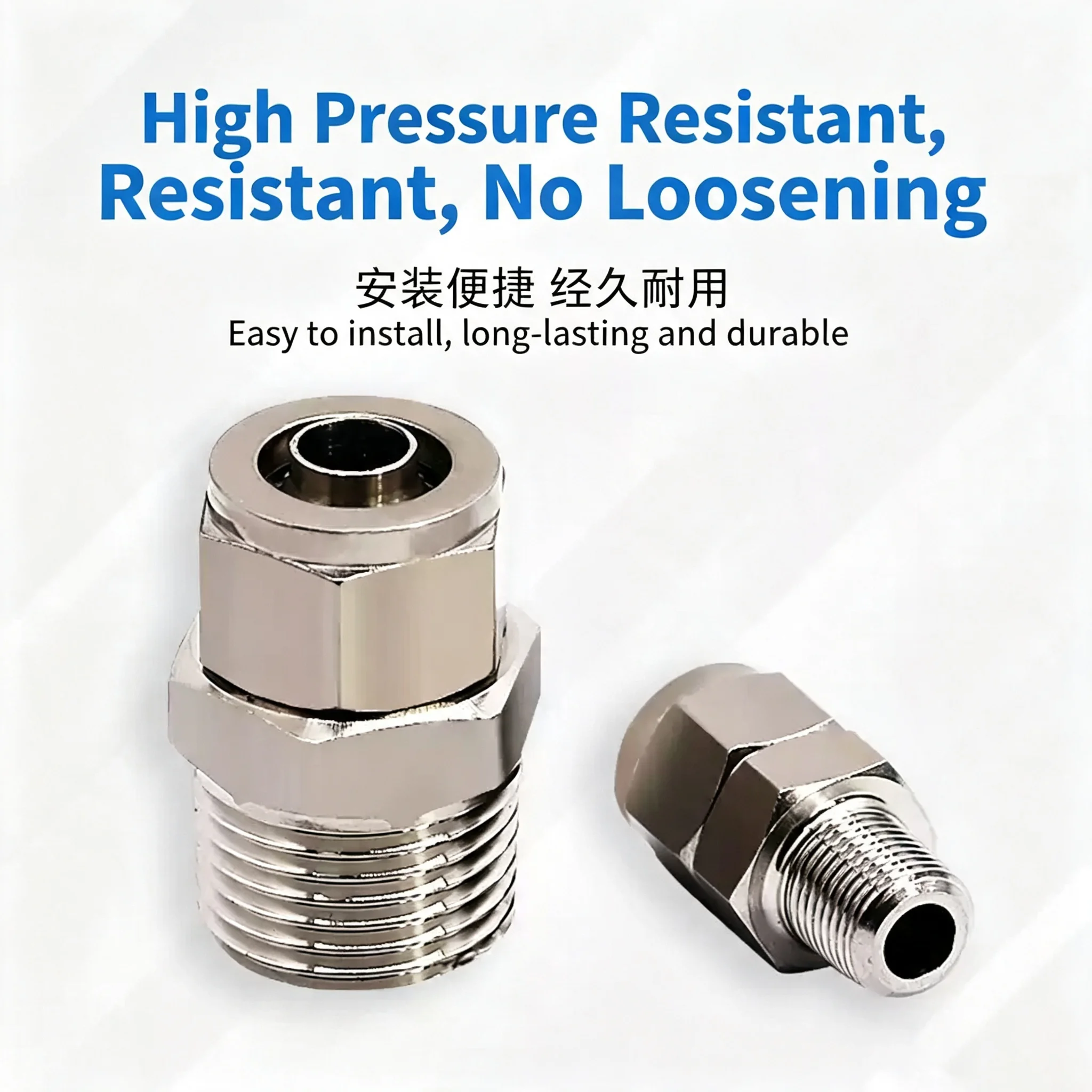 M5 1/8 1/4 3/8 1/2 Trachea Quick Screw Pipe Fittings Copper Pneumatic Components Fast Twist Joint PC4 6 8 10 12mm Pipe Tube To