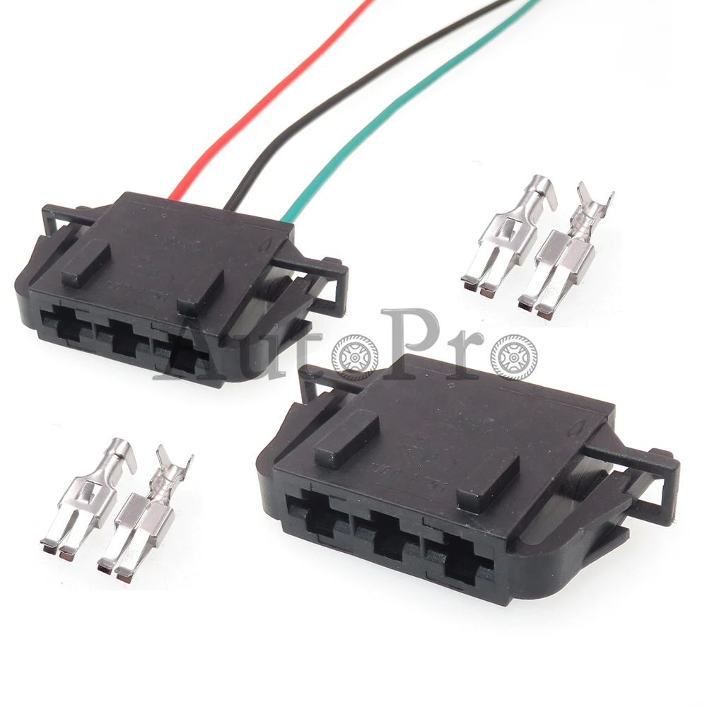 

1 Set 3 Way 1J0972753 Blower Resistance Wire Cable Socket With Terminal Car Large Current Unsealed Plug AC Assembly For VW Audi